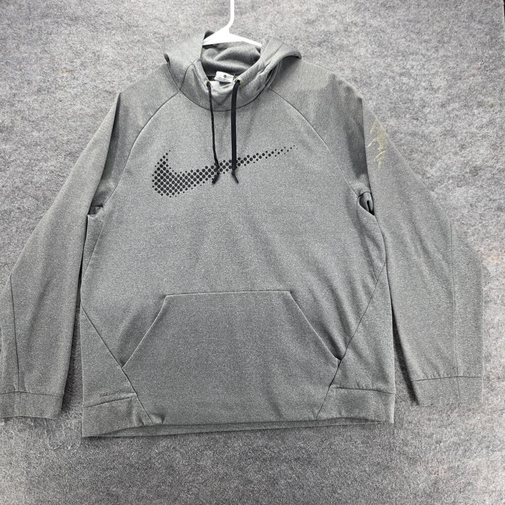 Nike Hoodie Mens XL Gray Pullover Fleece Hooded Pockets THERMA-FIT HO150408HAV